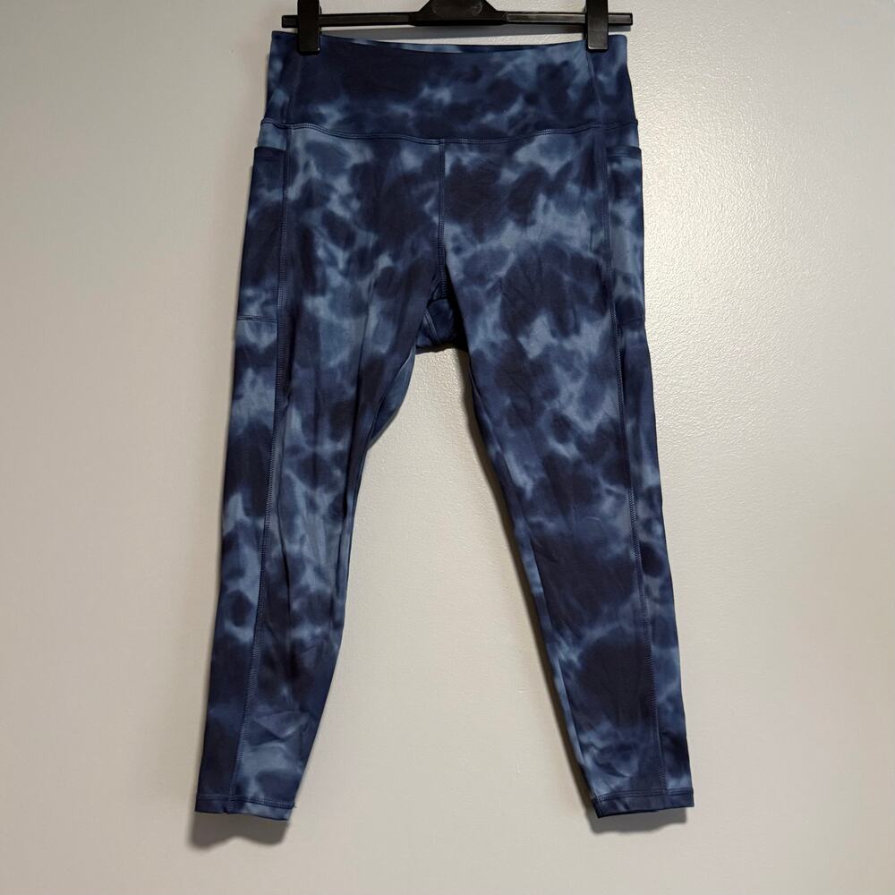 Danskin Blue Tie Dye Athletic Leggings Pants XL Yoga Workout
